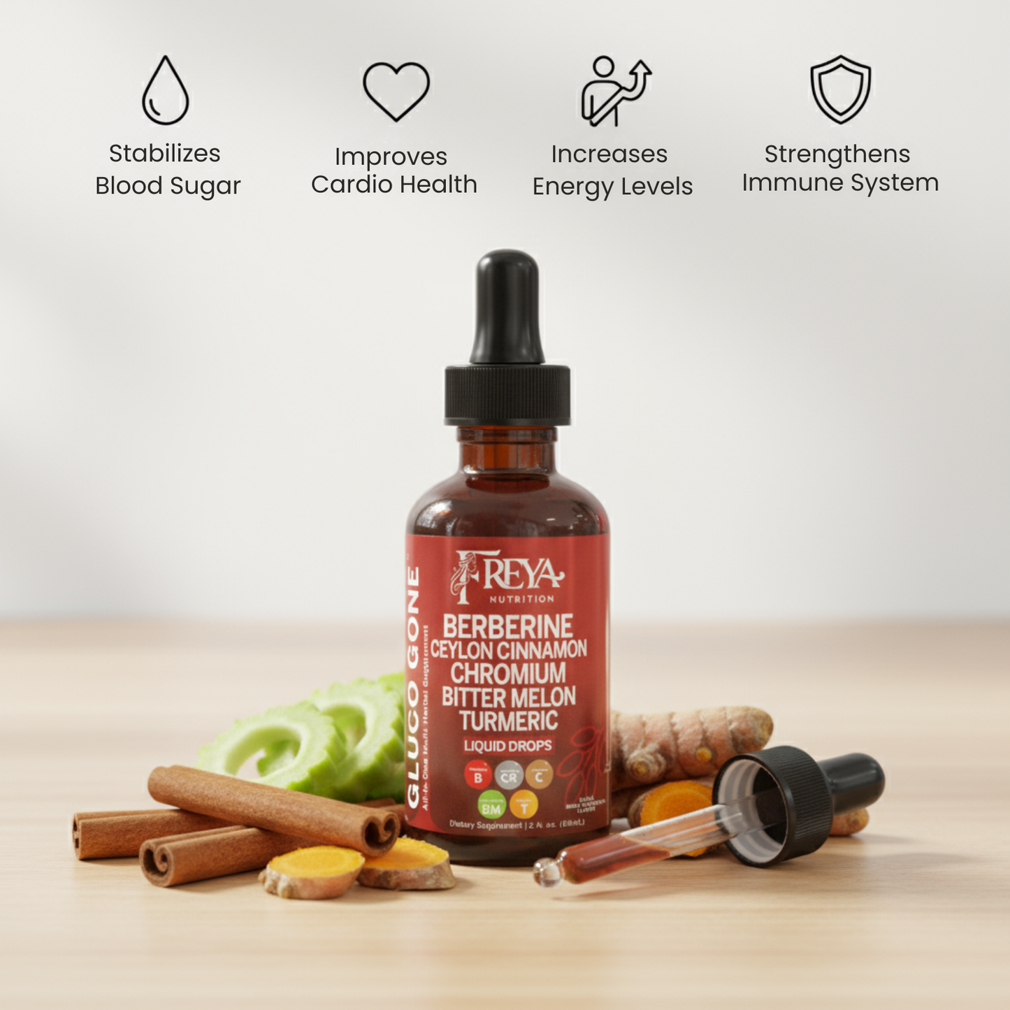 Gluco Gone (Berberine + Cinnamon Complex – Natural Blood Sugar & Energy Support)