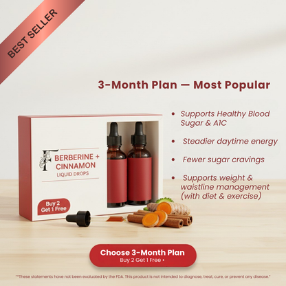Gluco Gone (Berberine + Cinnamon Complex – Natural Blood Sugar & Energy Support)